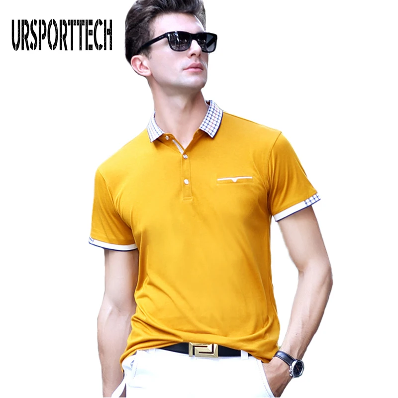 Мужская хлопковая рубашка поло с коротким рукавом в деловом стиле|men polo shirt men|polo