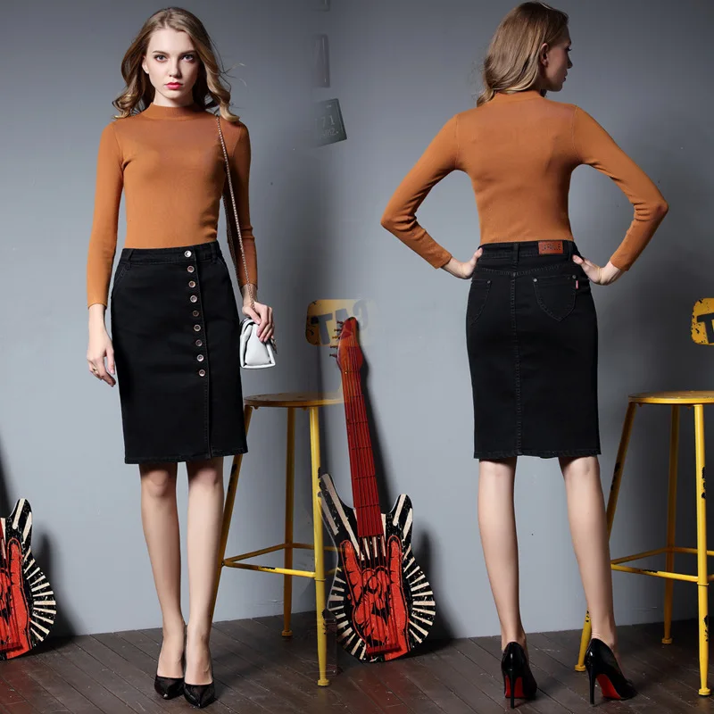 Новинка 2017 женская Юбка До Колена большого размера Женская юбка карандаш на