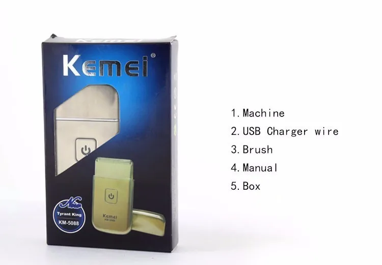 2016 горячей продажи KEMEI Личной Гигиены Мини Зарядки USB Беспроводной путешествия