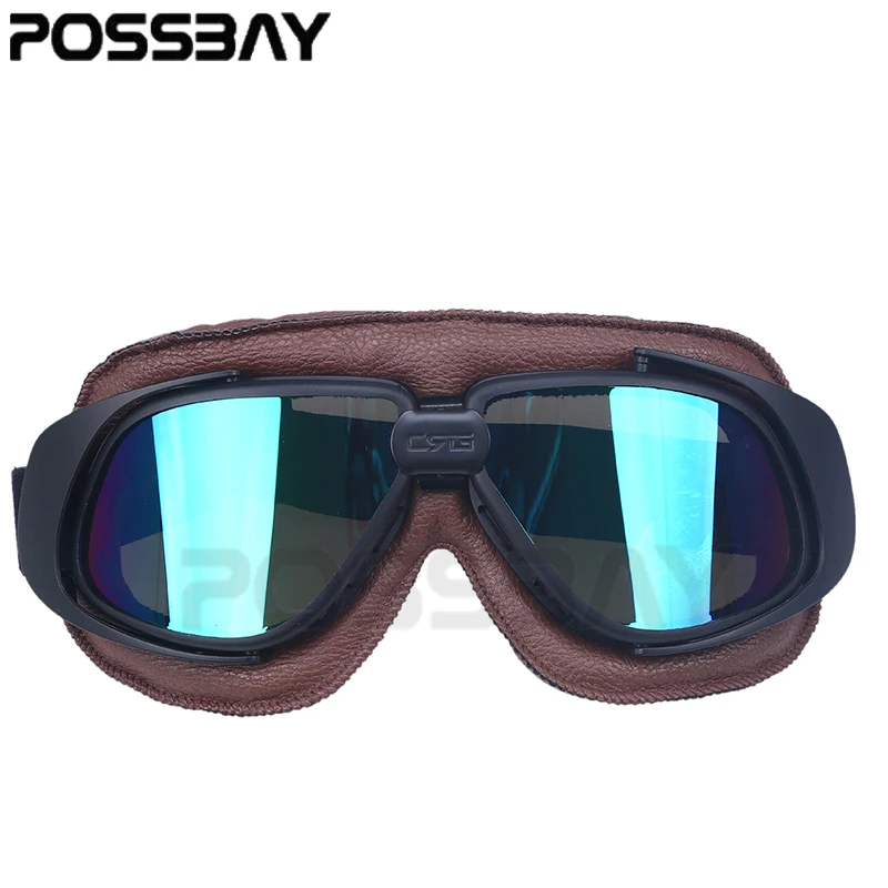 Posbay искусственная кожа внедорожные Гонки велосипедные мотоциклетные очки ретро