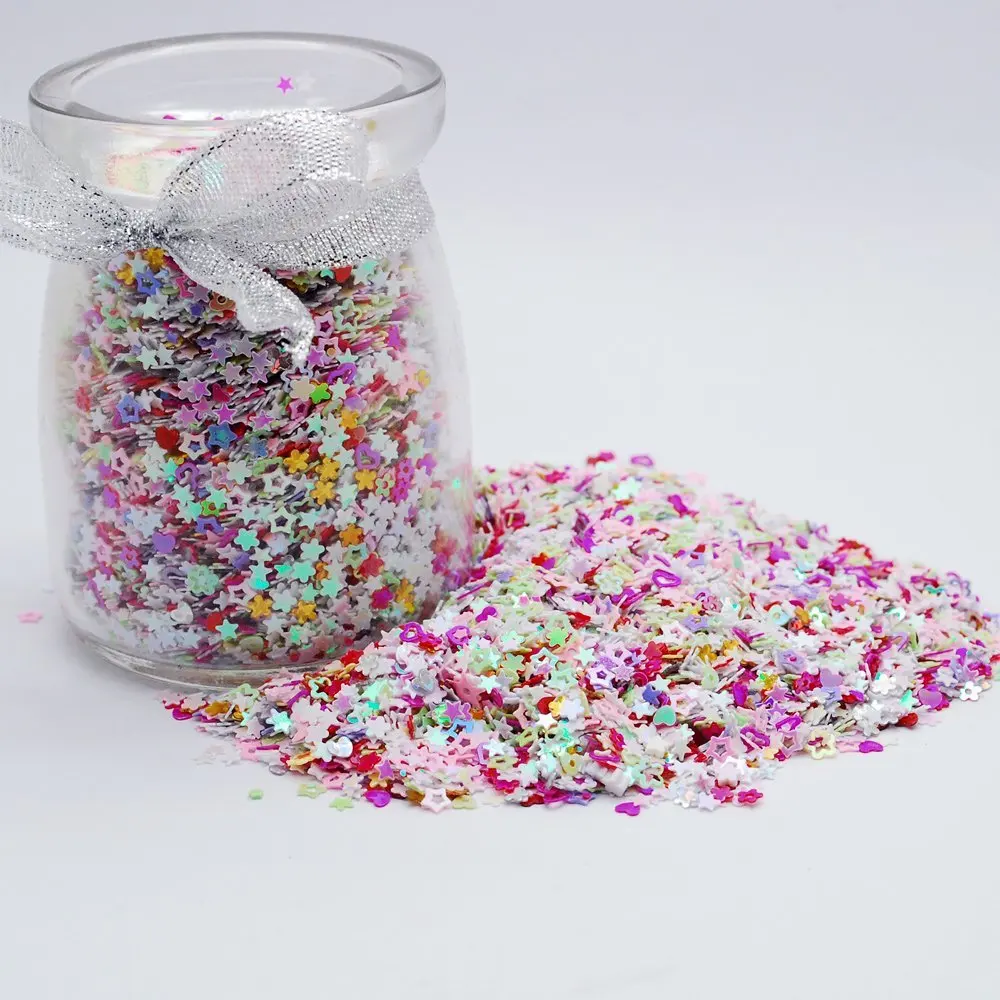 Colorful Manicure Glitter Confetti 60g Mixed Shapes Size 3mm Great for Party Decor DIY Crafts Premium Nail Art Works | Дом и сад