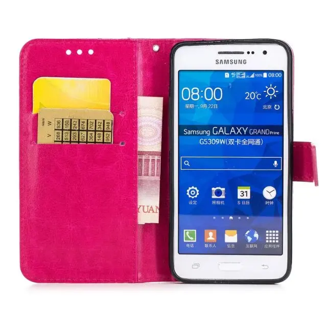 Кожаный чехол с откидной крышкой для Samsung Galaxy Grand Prime SM G530 G530H G531 G5308W G531F|Бамперы| |