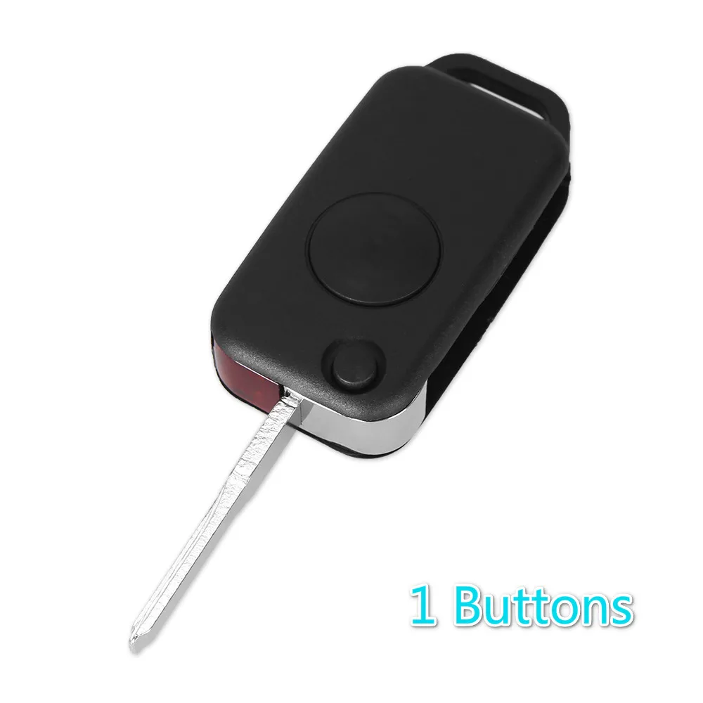 Model 1 KEYYOU 1/2/3/4 кнопки автомобиля Filp ключ складной пульт дистанционного ключа оболочки чехол HU64 лезвие для Mercedes Benz SLK E113 A, C, E, S, W168 W202 W203 - Количество кнопок: Model 1