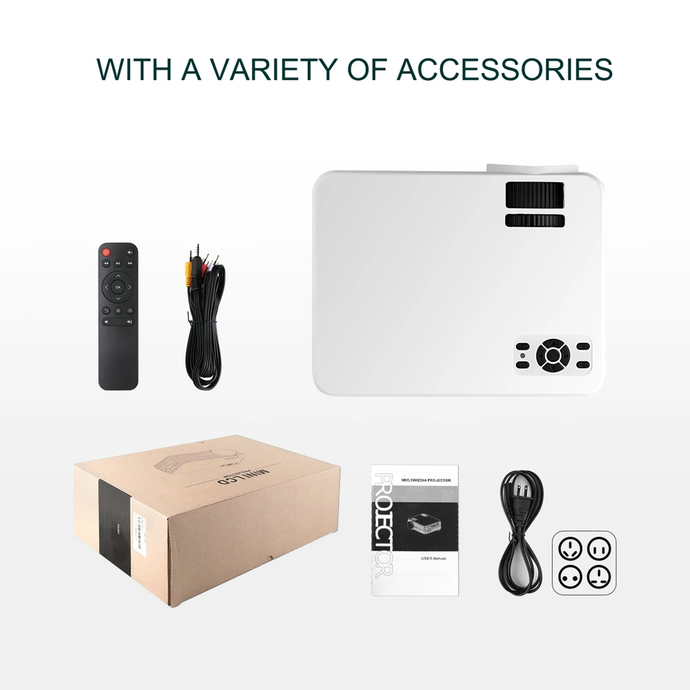 Мощный X5 мини-проектор 1800 люкс 720P Портативный кинопроектор Android 6,0 Sopport tv Stick, PS4, HDMI, VGA, TF, AV и USB