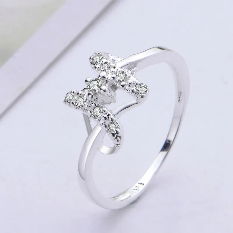 Мужская 925 чистого серебра гальваническим Кольцо Письма с красивой подарочной