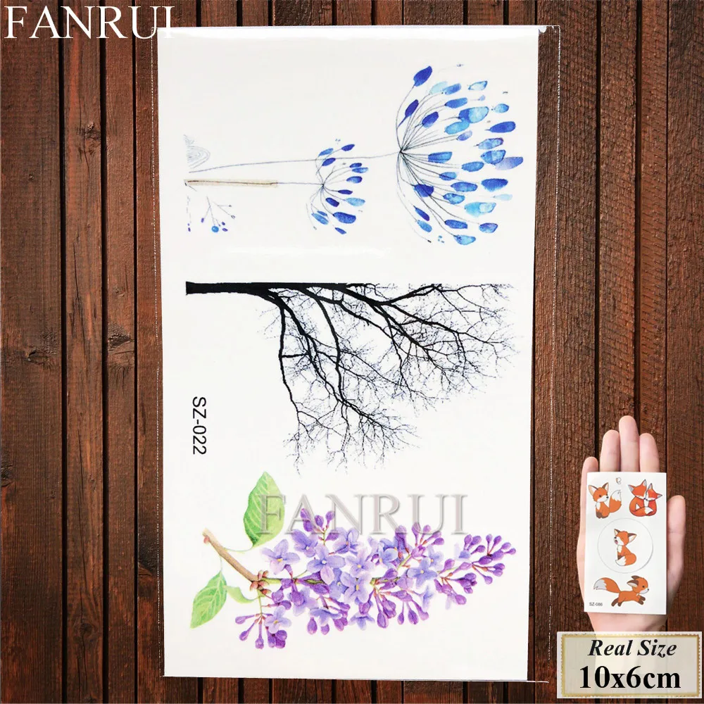 ASZ022 FANRUI, черная точка, линия, эскиз, татуировки, временные, для женщин, тело, рука, геометрические, поддельные, купить, татуировки, наклейки для мужчин, волк, лиса, водостойкие татуировки - Цвет: ASZ022