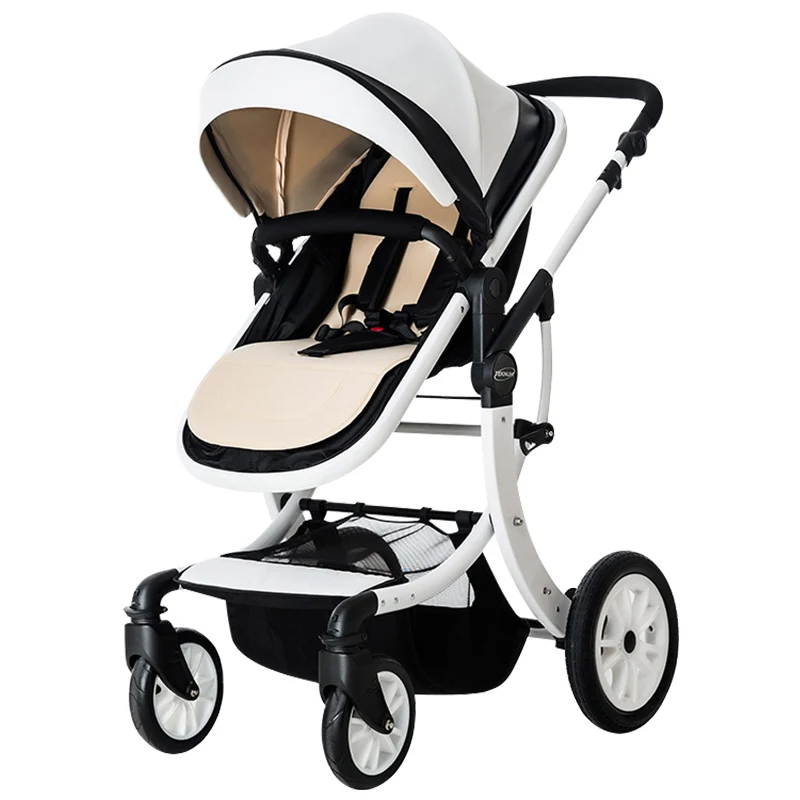 

3D stereo shock baby stroller can sit reclining high landscape folding light trolley four seasons available baby stroller