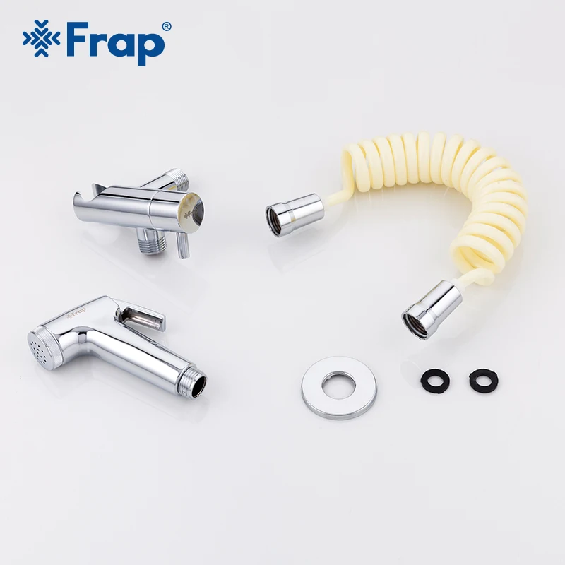 

FRAP Bidets faucets solid brass water single cold corner valve bidet faucet function cylindrical hand shower tap chrome crane