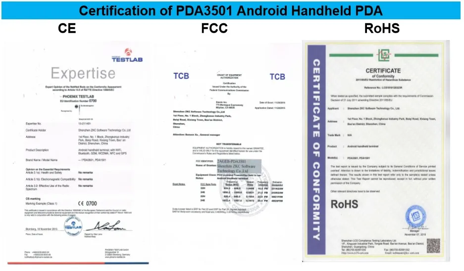 ZKC PDA3501 3g WiFi NFC/RFID GPRS КПК на базе Android сканер штрих-кодов