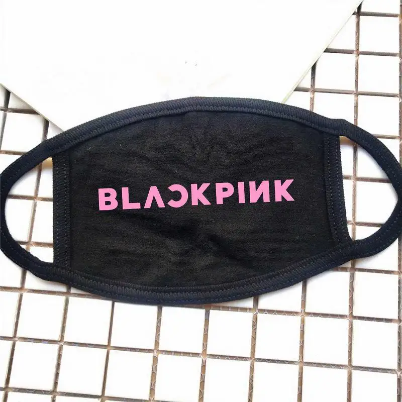 Kpop черная розовая хлопковая маска для лица Дженни Роза Лиза Jisoo такая же Пыленепроницаемая теплая маска новая K-pop - Цвет: BLACKPINK 1