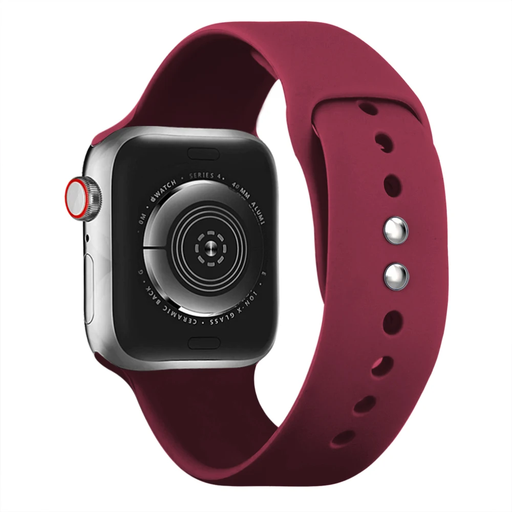 2 пряжки спортивный силиконовый ремешок для Apple watch серии 4321 замена Браслет часов