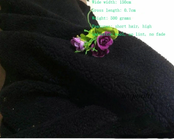 

Monochrome lambshoe boots vest coat lining fur collar warm blanket cushion plush fabric0.7cm