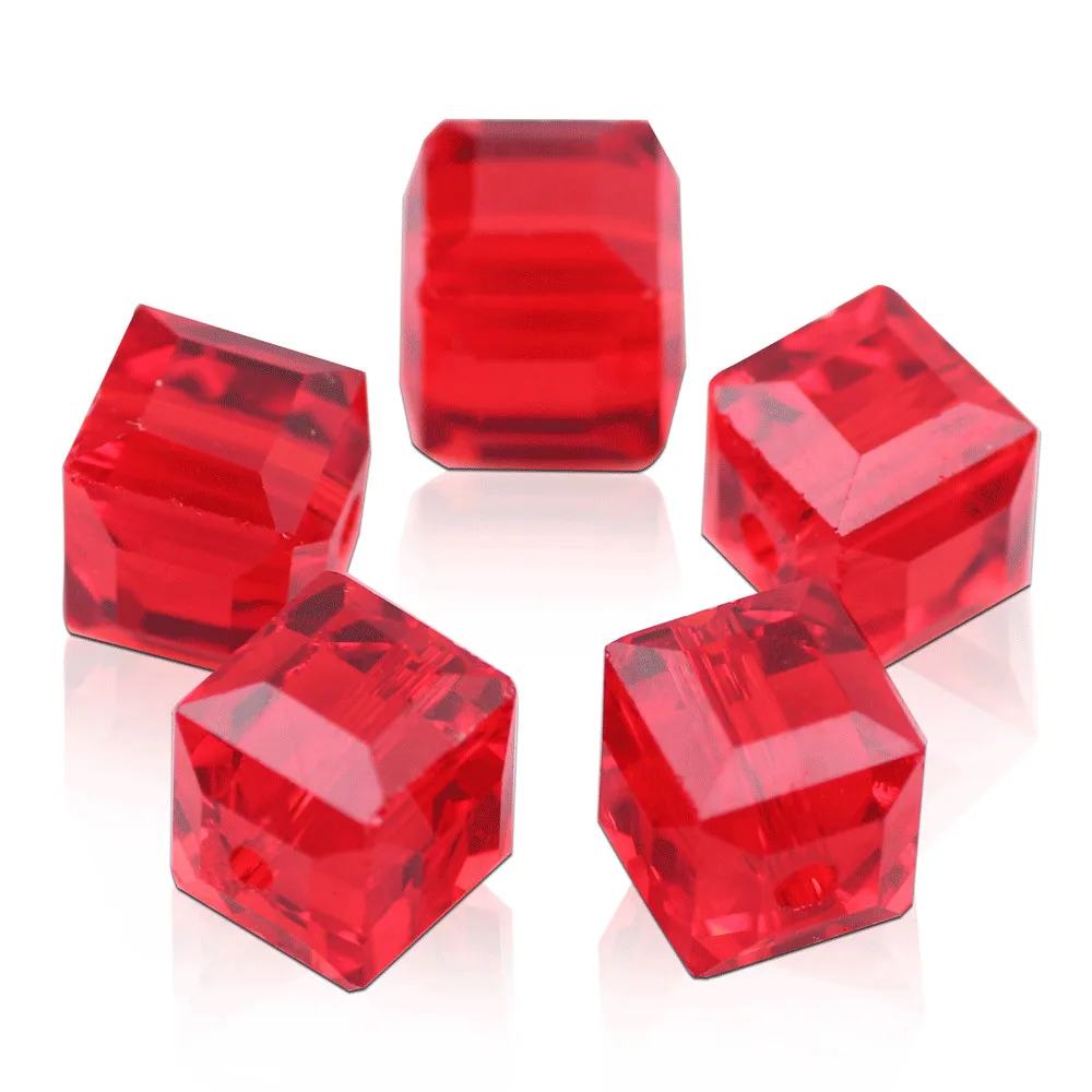 

40Pcs/Lot Spacer Glass Cube Loose Beaded Green 10mm Faceted Square Beads For DIY Making Crystals Jewellery Accessories Wholesale