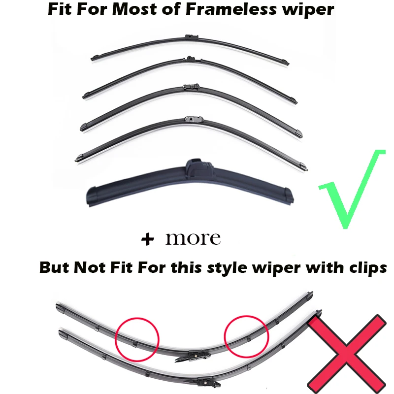 2Pcs/lot Universal AAA-Grade Auto Vehicle Insert Soft Rubber Strip Refill For Frameless Wiper Blades 6mm 26