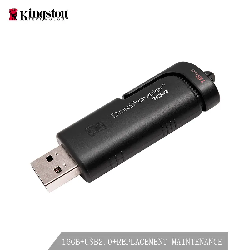 Kingston новинка USB Flash16GB черный DT104 для бизнеса офиса автомобиля портативный Cle ручка