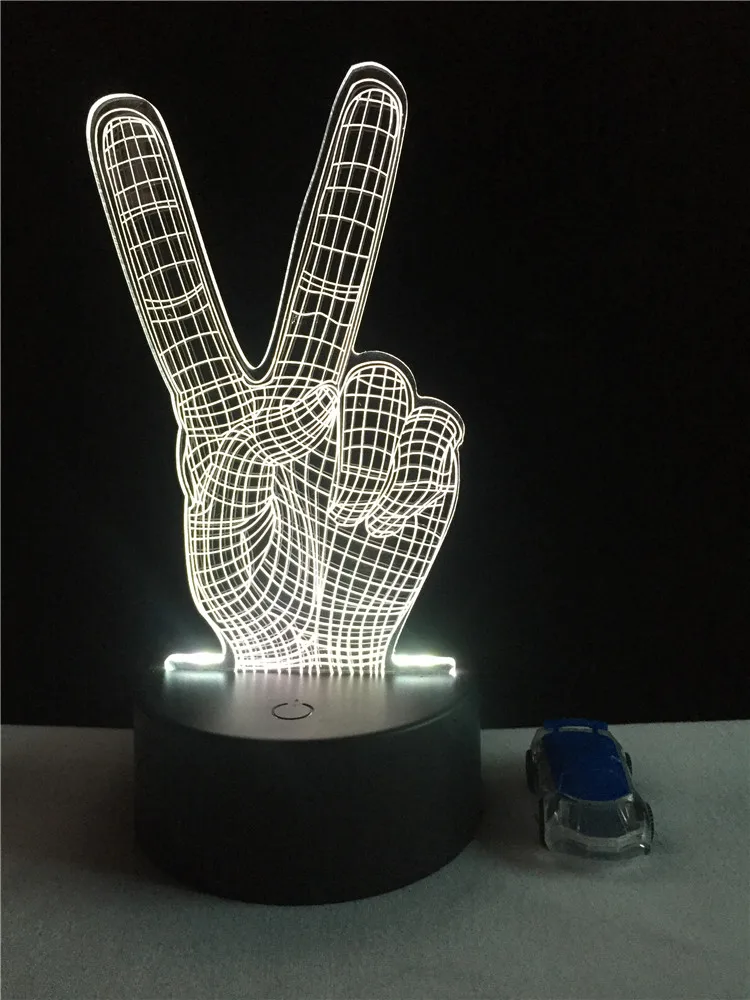 Светодиодный светильник GAOPIN победный жест 3D с USB-кабелем декоративный сенсорный