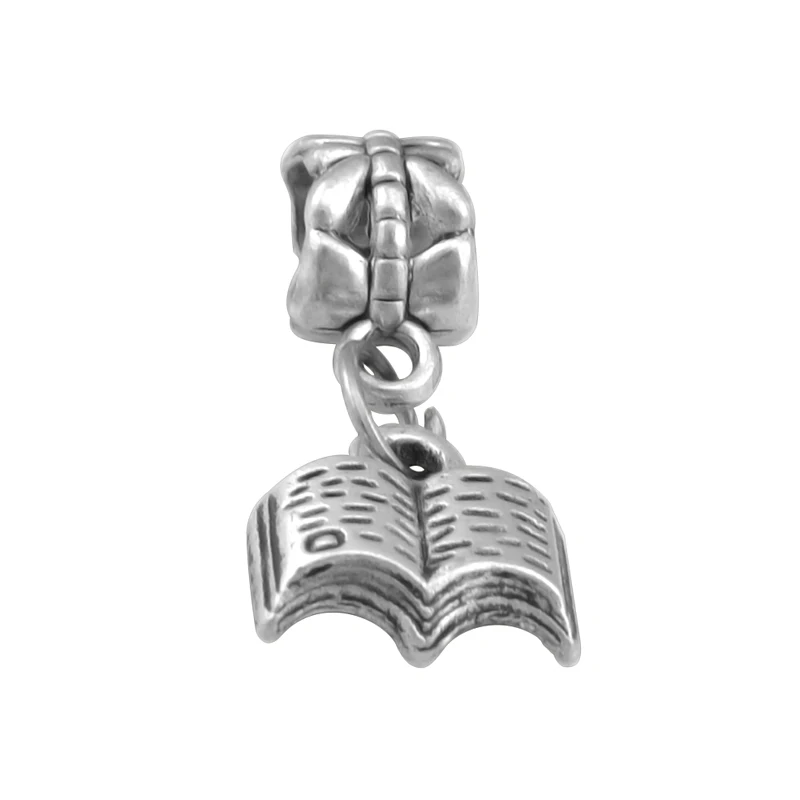 Винтажная подвеска книга серебряного цвета подходит для браслетов Pandora с шармами