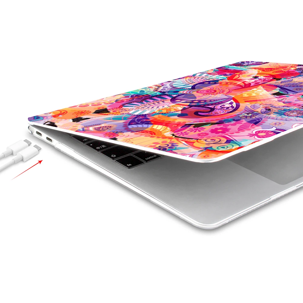Прозрачный жесткий чехол для Apple MacBook Pro 13 дюймов и Air retina 11 12 с узором пейсли 15 2016 2017