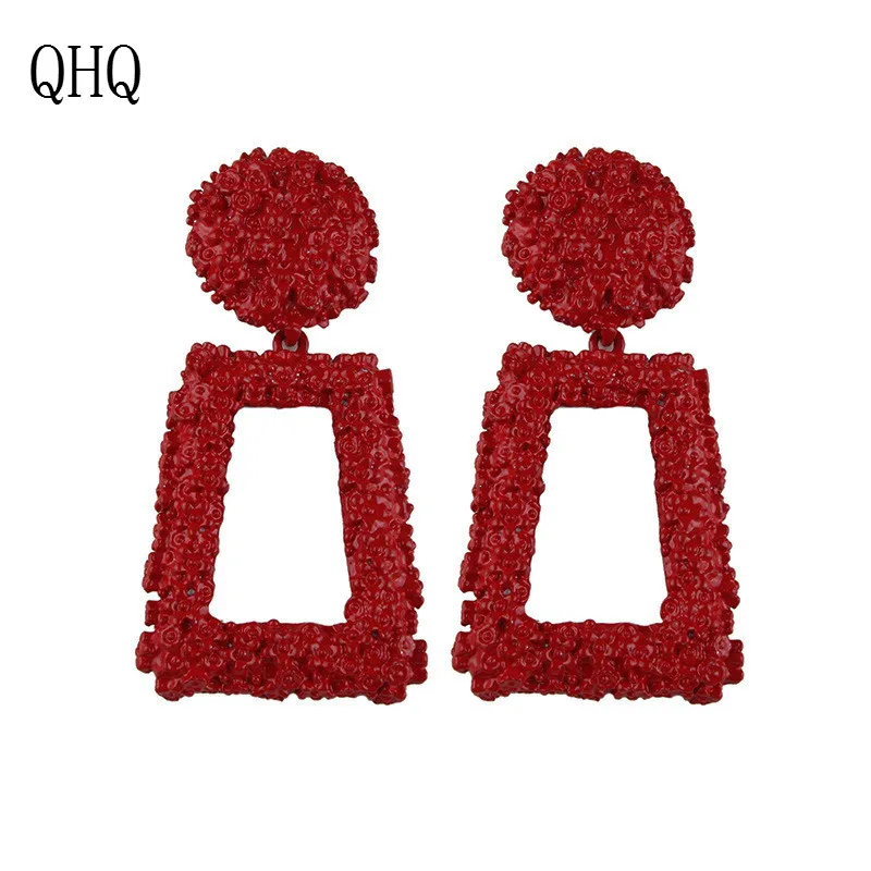 Серьги-гвоздики QHQ Геометрическая модная серьга ювелирные изделия кольца для
