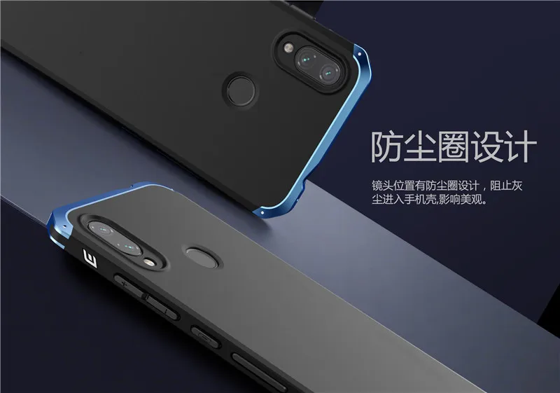 Защитный металлический чехол с алюминиевой рамкой для Xiaomi redmi note 7, чехол, ударопрочный жесткий чехол из поликарбоната для Xiaomi redmi note 6, 7, fundas capa