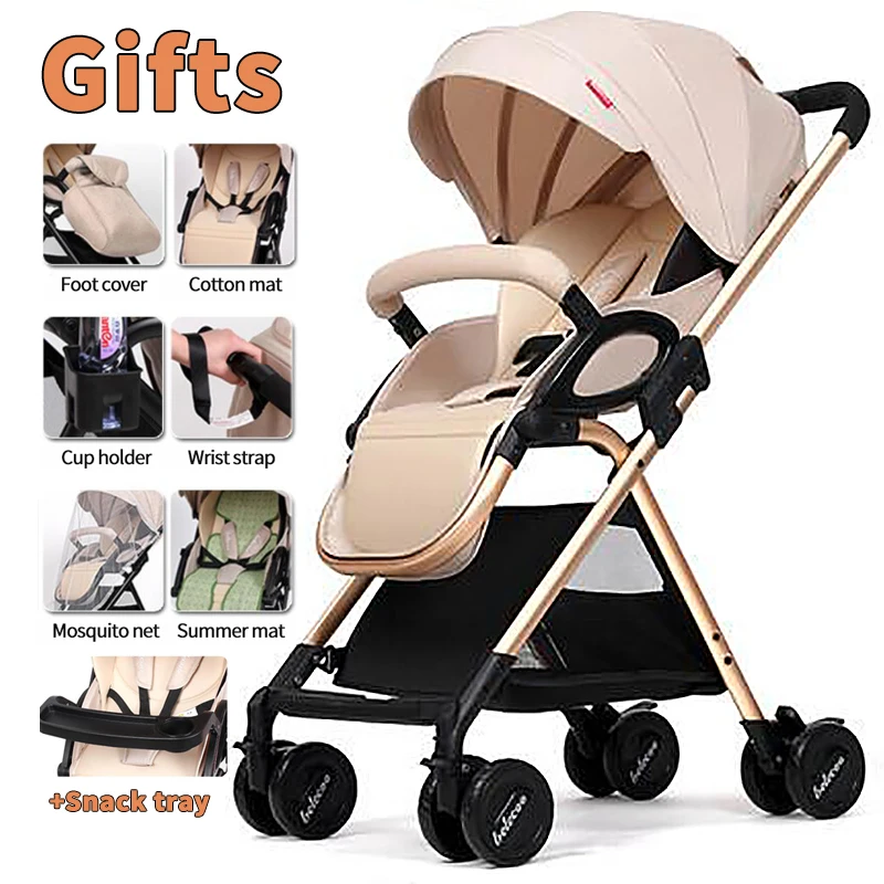 

Baby stroller can sit reclining shock absorber umbrella high landscape folding BB hand new listing can sit reclining light high