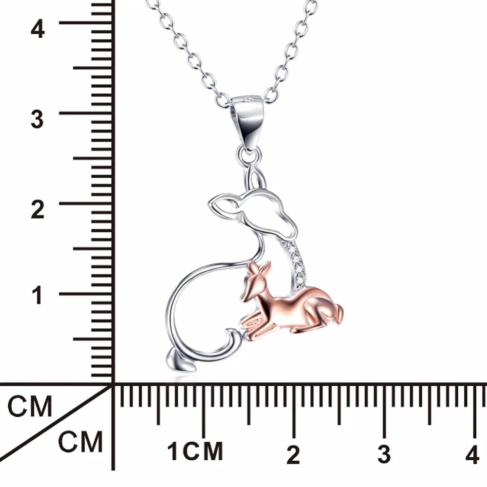 Женское ожерелье из серебра 925 пробы с подвеской в виде оленя|fashion jewelry|jewelry