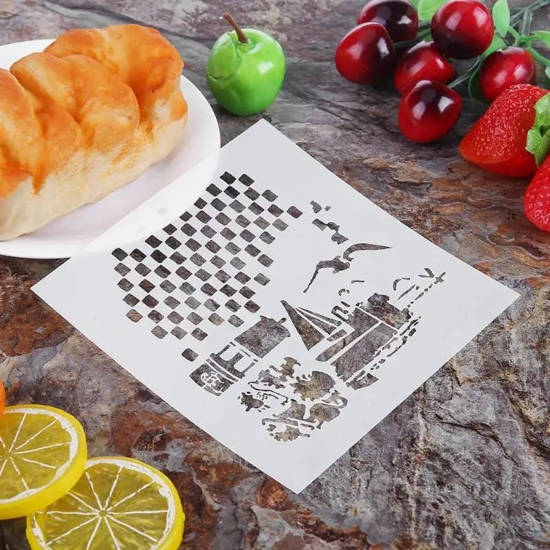 1 шт. пластиковые трафареты для торта Цветок спрей форма на день рождения