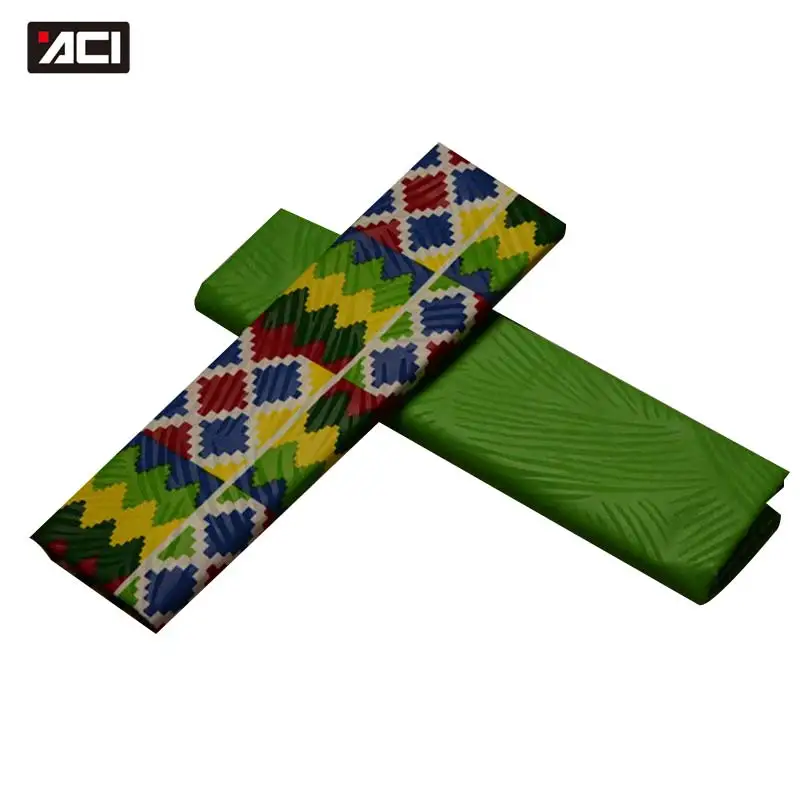 ACI Горячая Анкара ткань Африканский настоящий воск принт Гана Kente Ткань 2 ярдов+ 2 ярдов тиснение африканская ткань Анкара простое окрашивание