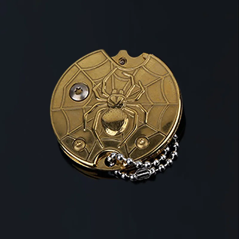 gold Мини Портативный складной нож для монет, карманный охотничий нож, брелок для ключей, тактический нож для выживания, походов на природе, инструменты AA - Цвет: gold