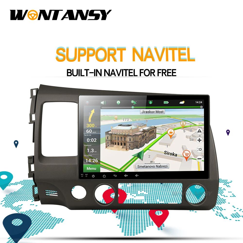 2G android автомобильный dvd gps плеер для honda civic 2006-2011 с радио навигация поддержка