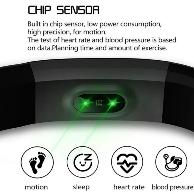 

Smart Watch Intelligent Bracelet Bluetooth Pulse Health Monitor Waterproof IP67 Fitness Tracker for Android IOS
