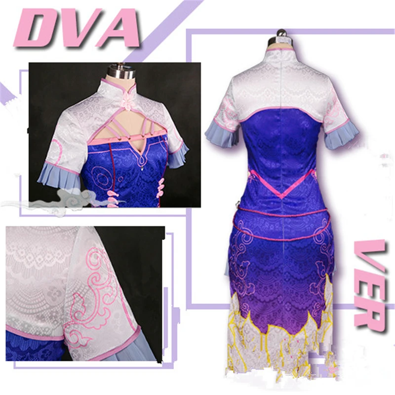Игра OW D. va DVA песня Хана Косплей Костюм Cheongsam женское платье летние платья D. va костюмы Рождественская вечеринка платье костюм