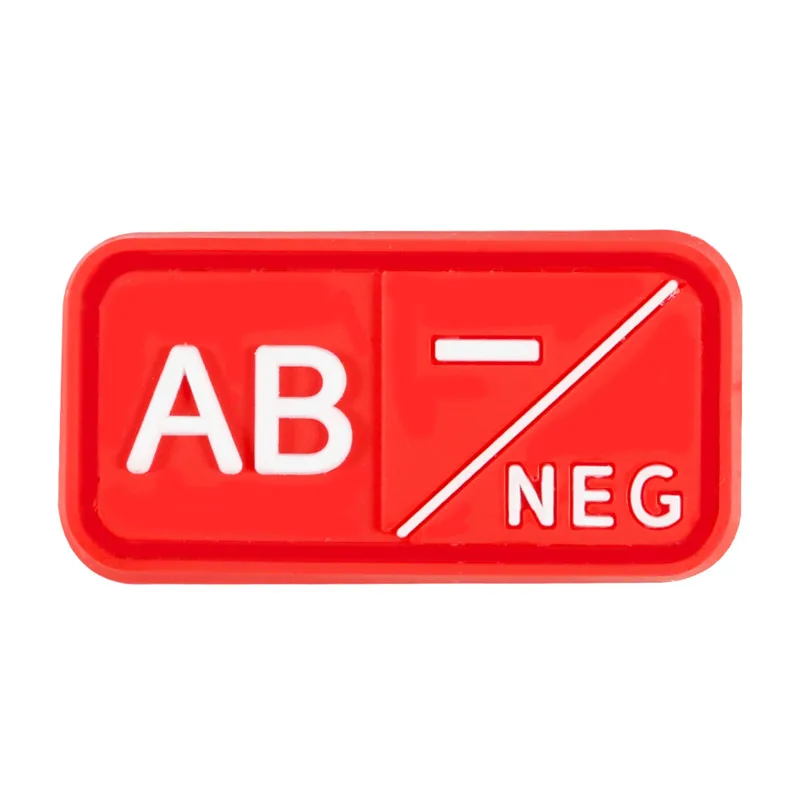 7 3D ПВХ A+ B+ AB+ O+ Положительный POS A-B-AB-O-отрицательный NEG Тип крови группа патч тактический боевой патчи военные резиновые значки - Цвет: 7