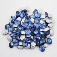 light sapphire rhinestone strass non hotfix rhinestones 68mm 10pcs oval crystals diy 3d nail art gems decoration