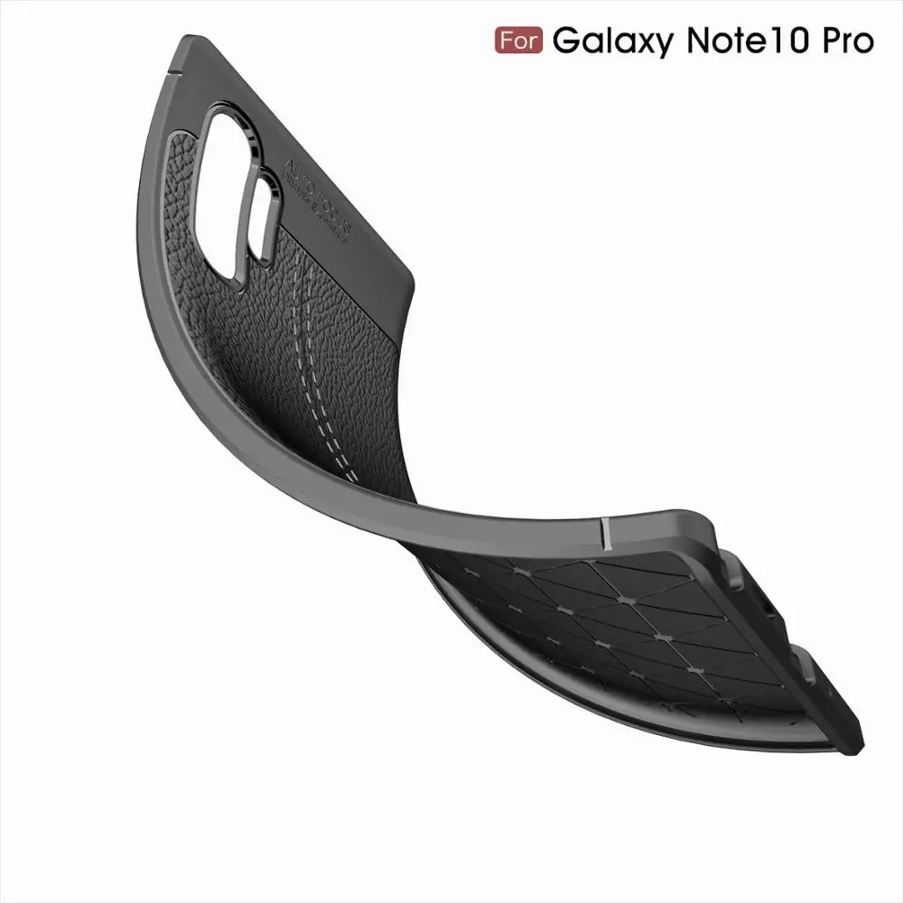 KEYSION Shockproof Case for Samsung Galaxy Note 10 Pro 9 8 Soft TPU Ltchi Pattern Back Cover S10 5G Plus S9 | Мобильные телефоны и