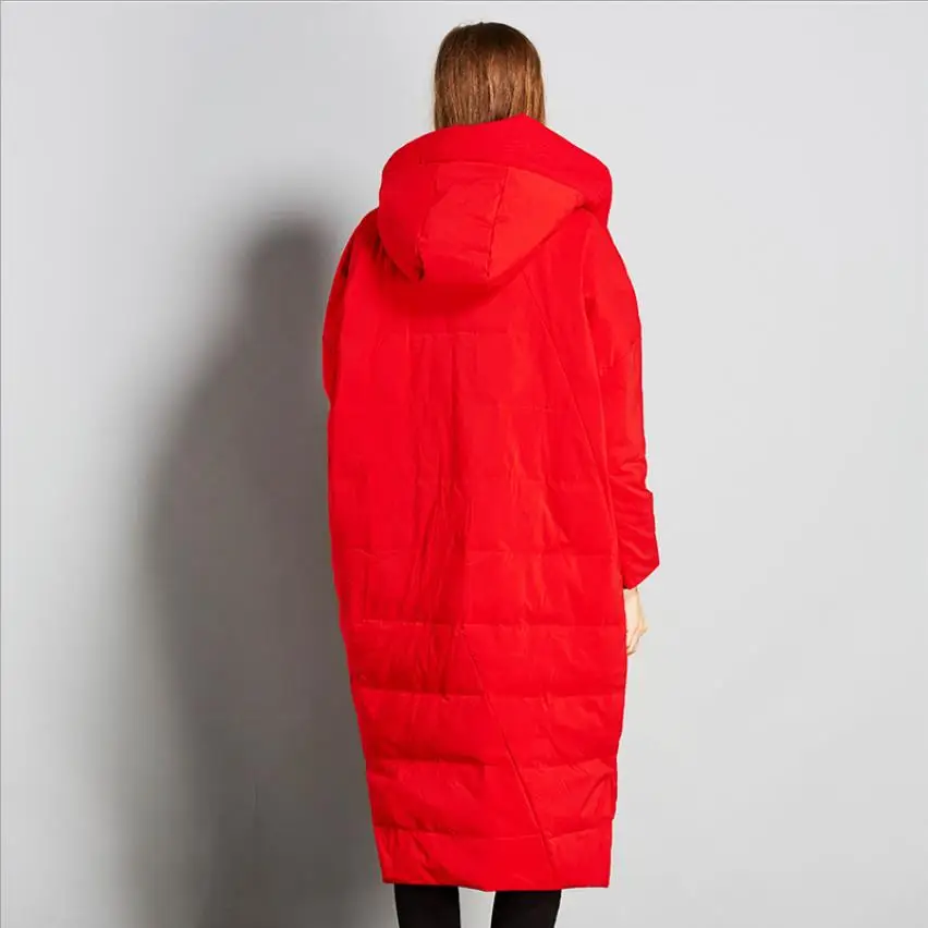 High Quality Winter New Collection loose style Hooded Long Down Coat Female Winter Warm Thick Down Jacket wq647 factory outlet