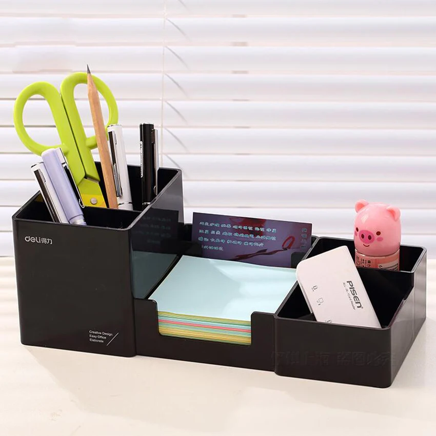

Korea Multifunctional Plastic Pen Holder 25*11*9cm Office School Student Stationery Desk Organizer Holder Set