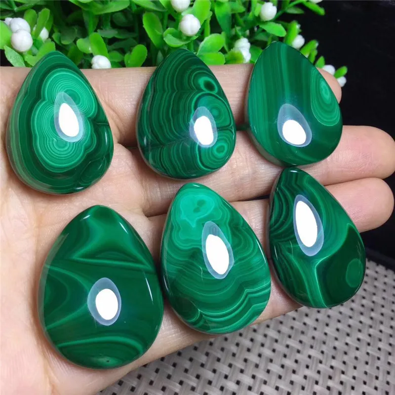 Real Natural Polishing Green Malachite Raw Quartz Stone Pendant For Necklace 1pcs