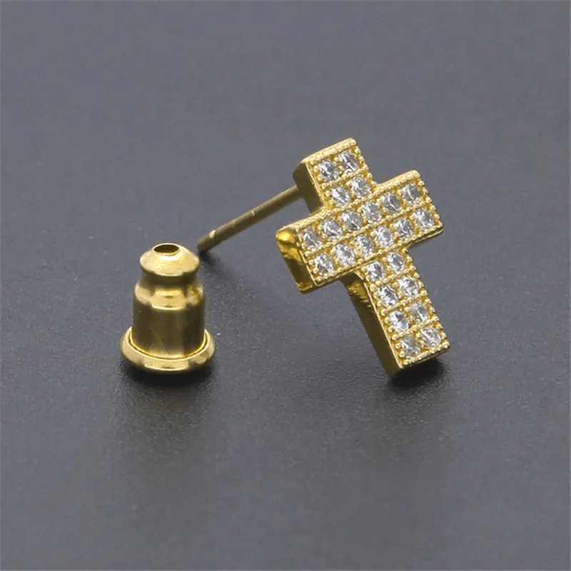 Серьги-гвоздики в стиле хип-хоп, AAA, со стразами, Micro Pave CZ, медные квадратные кубические циркониевые серьги для женщин и мужчин, ювелирные изделия