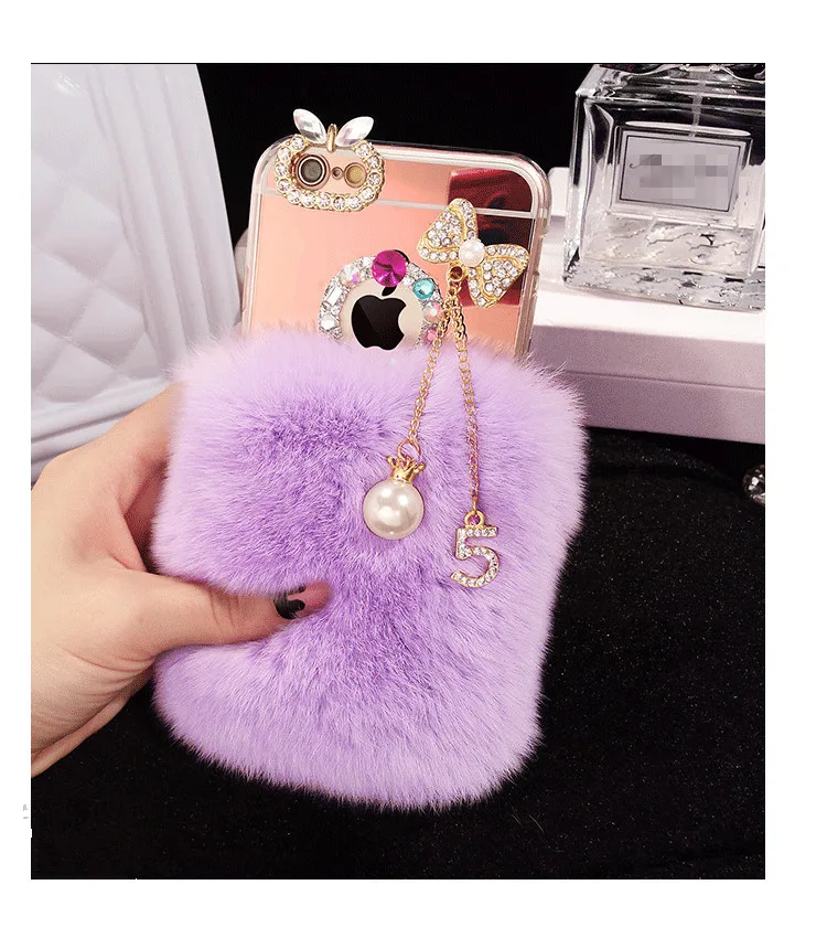 Роскошные блестящие теплые мягкие чехлы для телефонов с бантиком и кисточками из