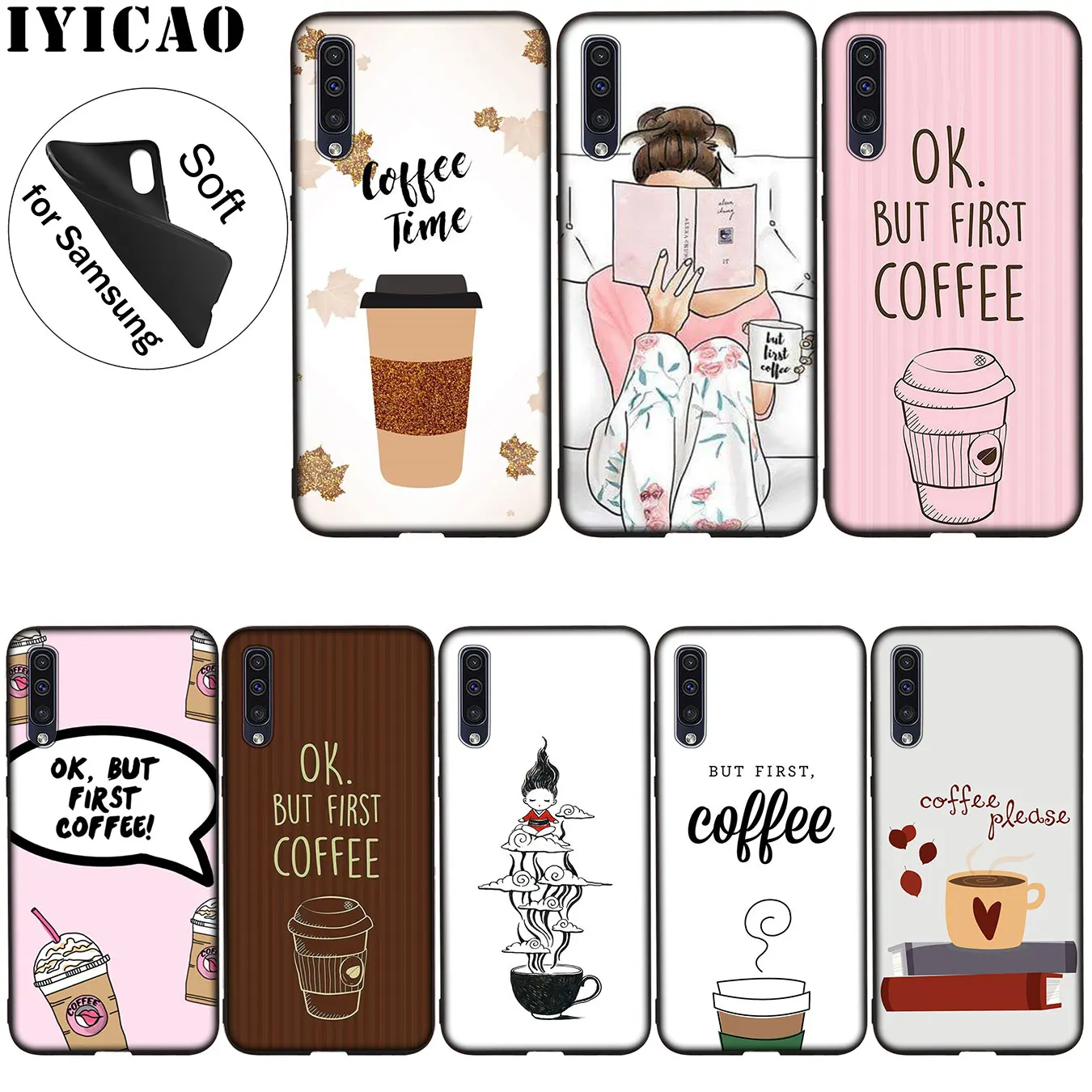ОК но сначала кофе книга Девушка Мягкий силиконовый чехол для Samsung Galaxy A70 A60 A50 A40 A30