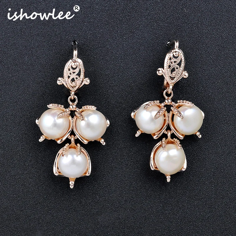 Женские серьги-капельки ishowie серьги из розового золота с водным жемчугом 2019 |