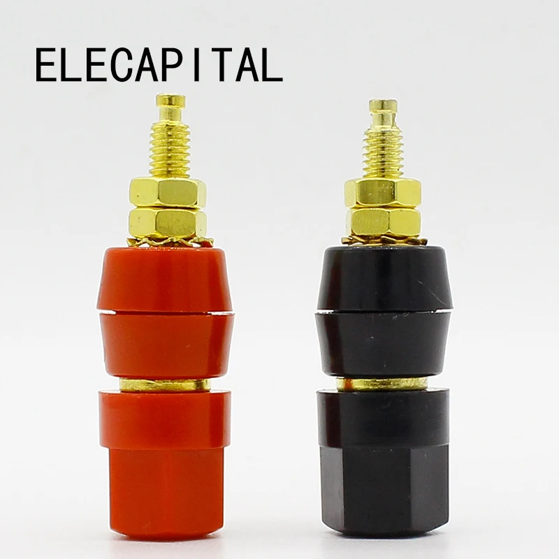 

1pair(black+red) Terminals Red Black Connector Amplifier Terminal Binding Post Banana Speaker Plug Jack