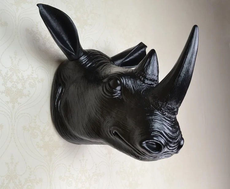 EALISEN настенный Африканский черный носорог голова-трофей настенное Искусство
