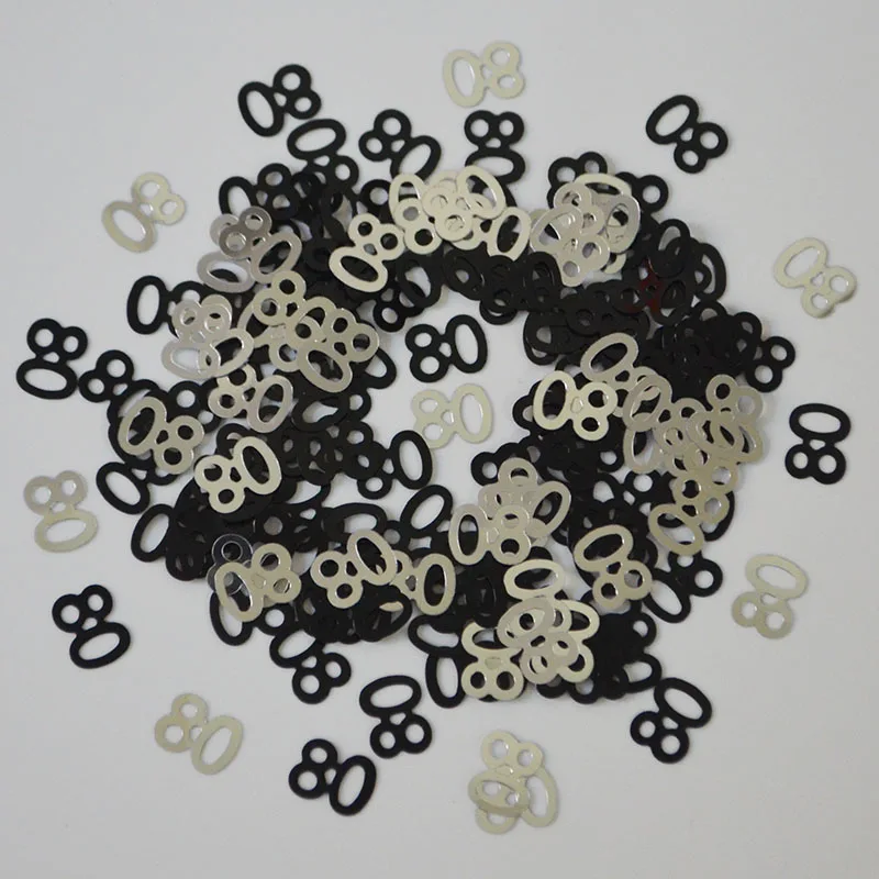 Настольные украшения для вечеринки в честь Дня Рождения 15 г черные серебряные