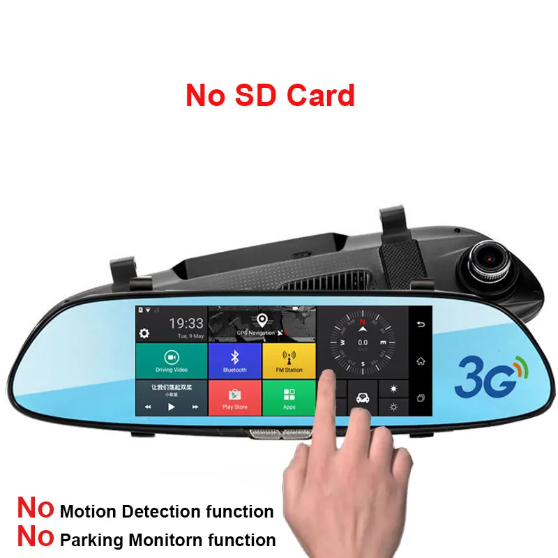 No sd card Kampacar Автомобильный регистратор 3g gps навигация Android зеркало заднего вида HD 1080P видеорегистратор Bluetooth двойной объектив Камера авто видеорегистраторы - Название цвета: No sd card
