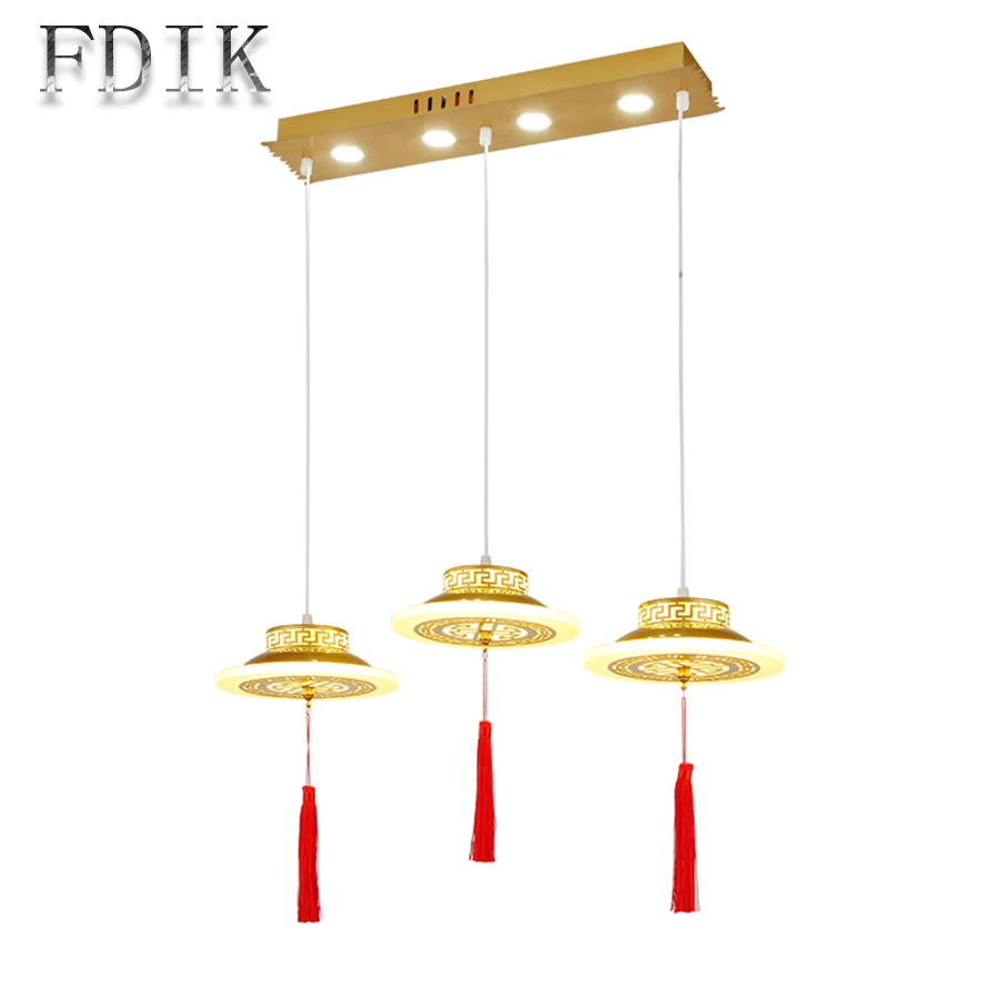 Energy saving No flicker 3 stage Dimming LED Pendant Lights New Chinese Style Teahouse Restaurant Club Dining room lamp | Освещение