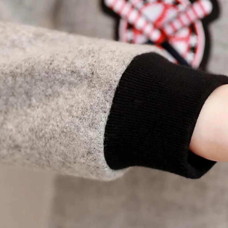 

Nice Autumn Winter New Women Student Woolen Coat Plus Size Leisure Long Coat Fashion Long Sleeves Loose Wool Coat LU215