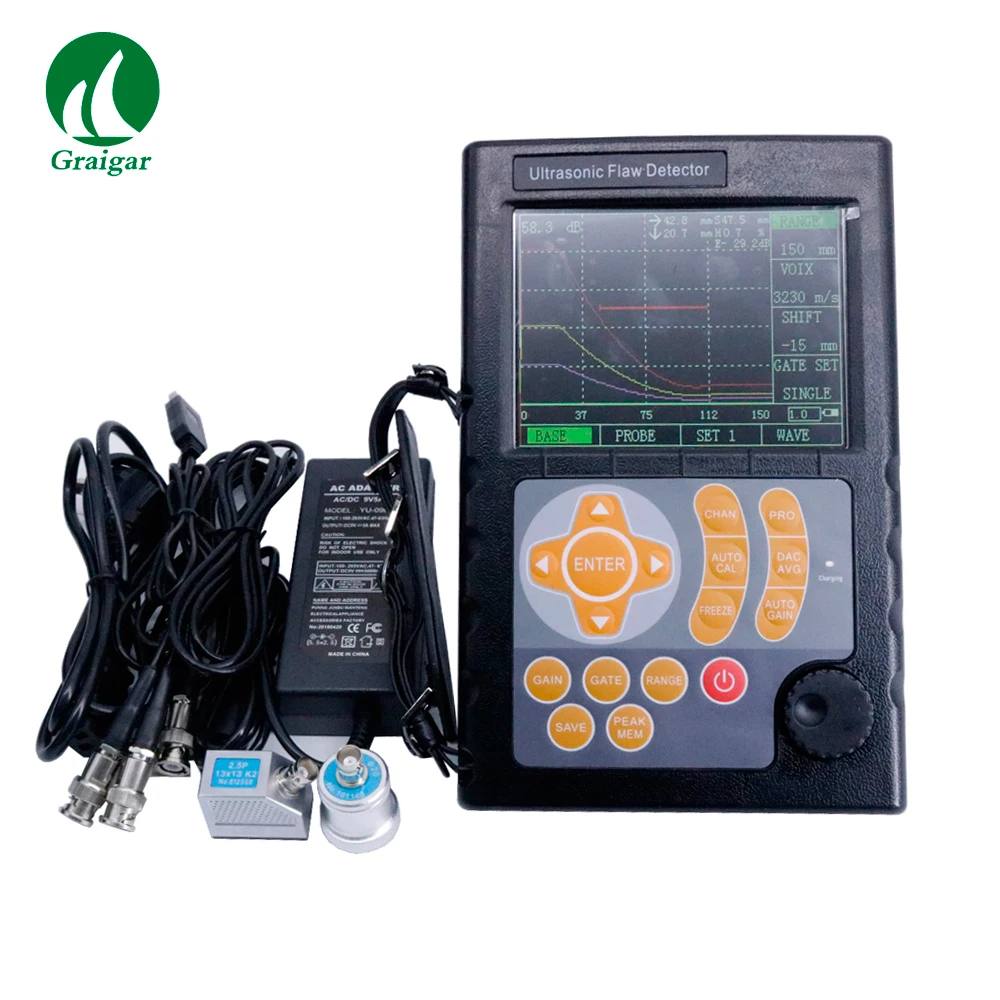

Portable Ultrasonic Flaw Detector GR900 Frequency Range 0.4 ~ 10MHz / 0.7~1.4 1.8~3.5 4~6 MHz