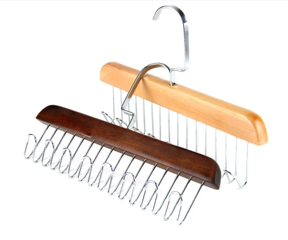 

Multi-functional solid wood hanger Tie belt rack Silk scarves Scarves rack